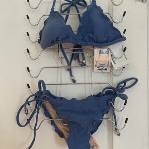 Roxie Sadie Blue Triangle Bikini Set